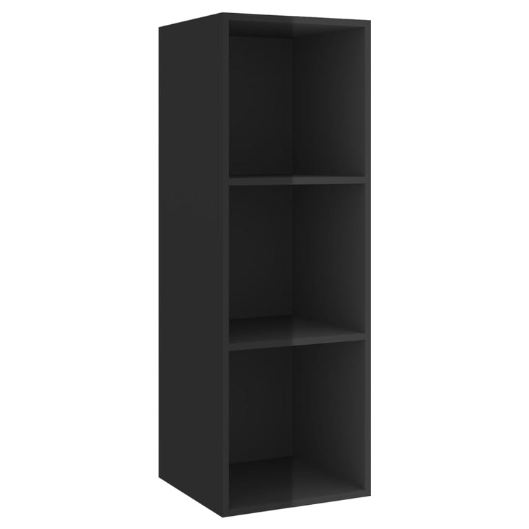 Tv-wandmeubel 37x37x107 cm spaanplaat hoogglans zwart MeubelReus
