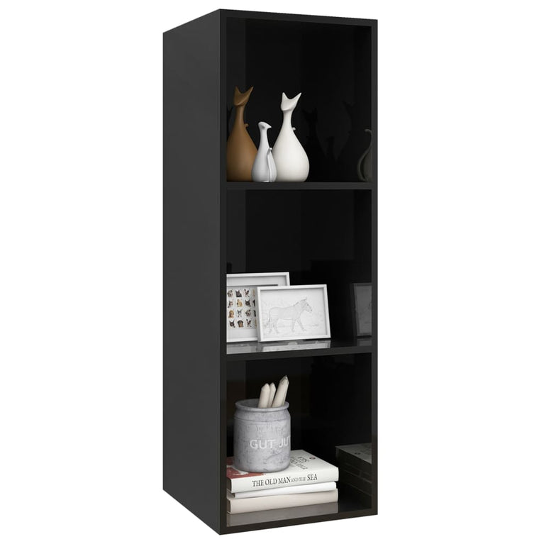 Tv-wandmeubel 37x37x107 cm spaanplaat hoogglans zwart MeubelReus