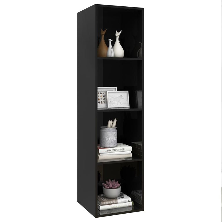 Tv-wandmeubel 37x37x142,5 cm spaanplaat hoogglans zwart MeubelReus