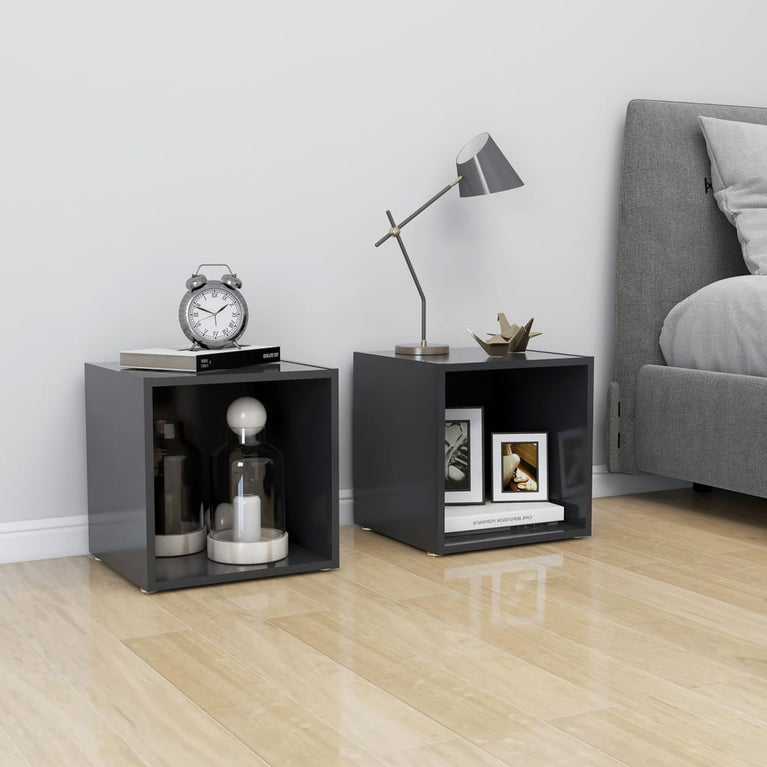 Tv-meubel 37x35x37 cm spaanplaat grijs MeubelReus