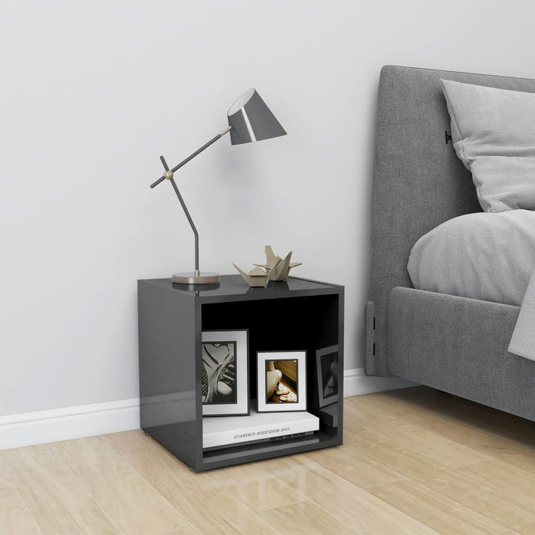 Tv-meubel 37x35x37 cm spaanplaat hoogglans grijs MeubelReus