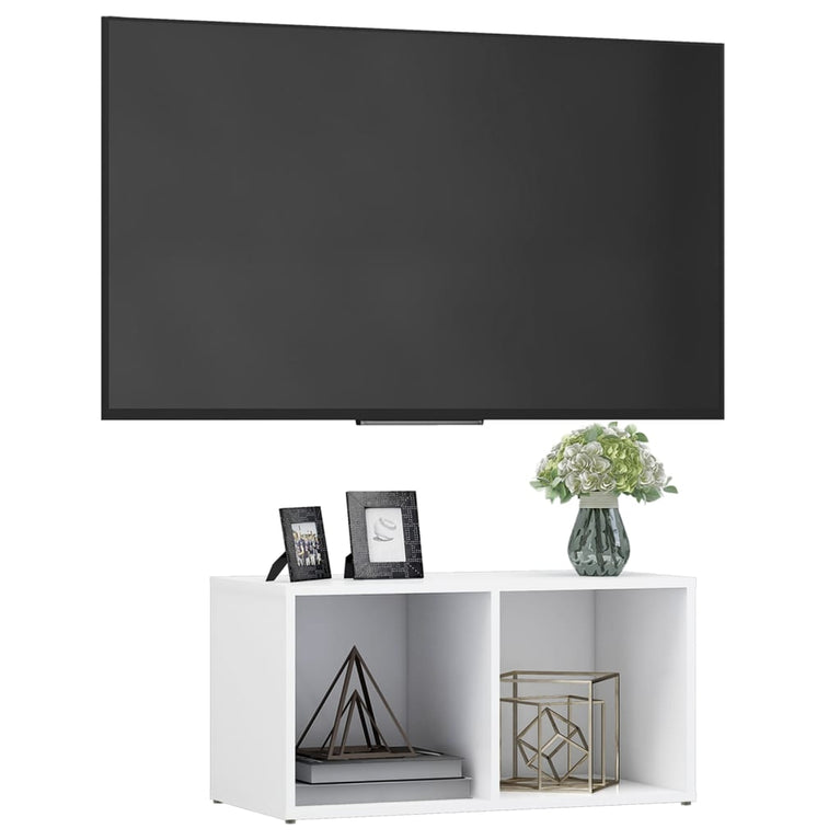 Tv-meubel 72x35x36,5 cm bewerkt hout wit