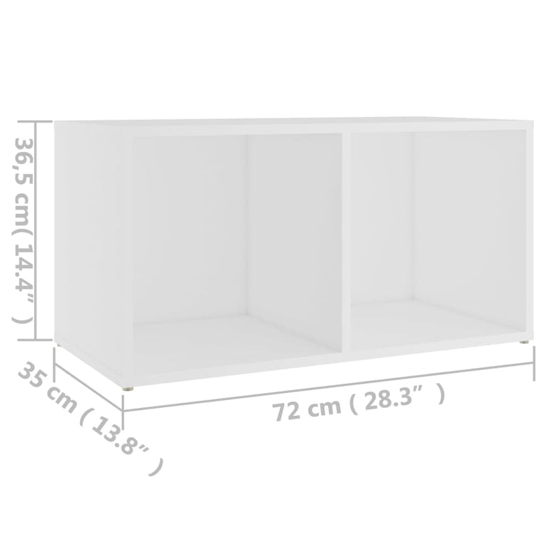 Tv-meubel 72x35x36,5 cm bewerkt hout wit