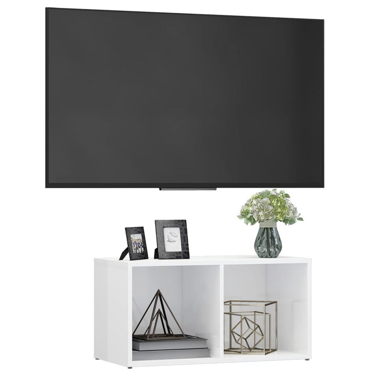 Tv-meubel 72x35x36,5 cm spaanplaat hoogglans wit MeubelReus