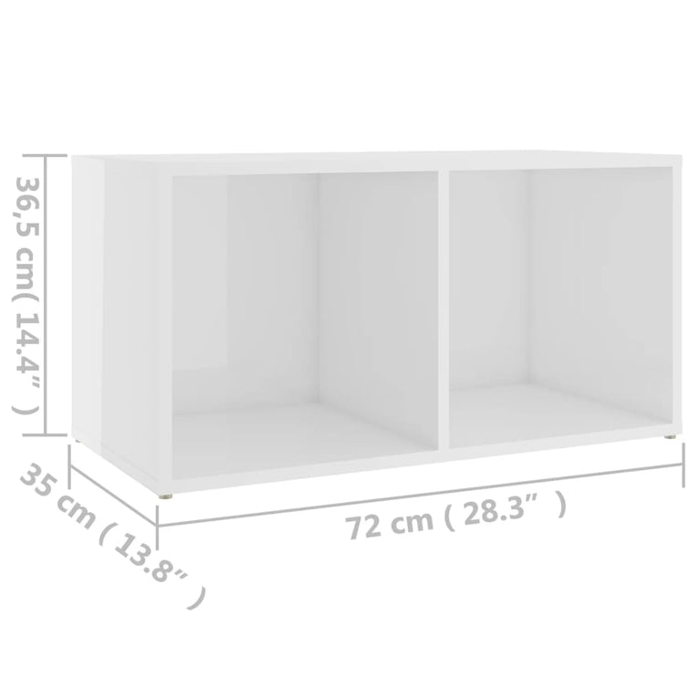 Tv-meubel 72x35x36,5 cm spaanplaat hoogglans wit MeubelReus