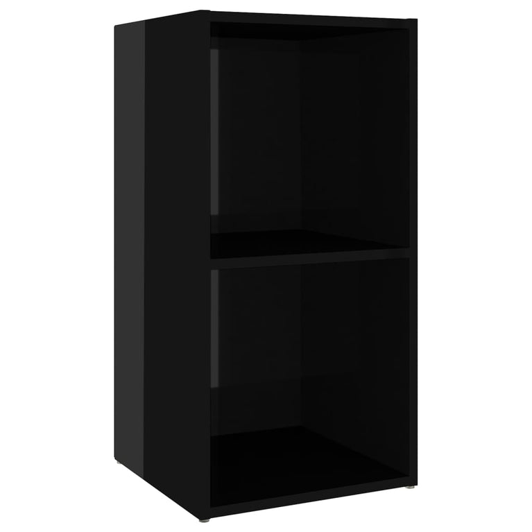 Tv-meubel 72x35x36,5 cm spaanplaat hoogglans zwart