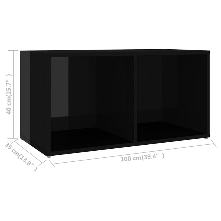 Tv-meubel 72x35x36,5 cm spaanplaat hoogglans zwart