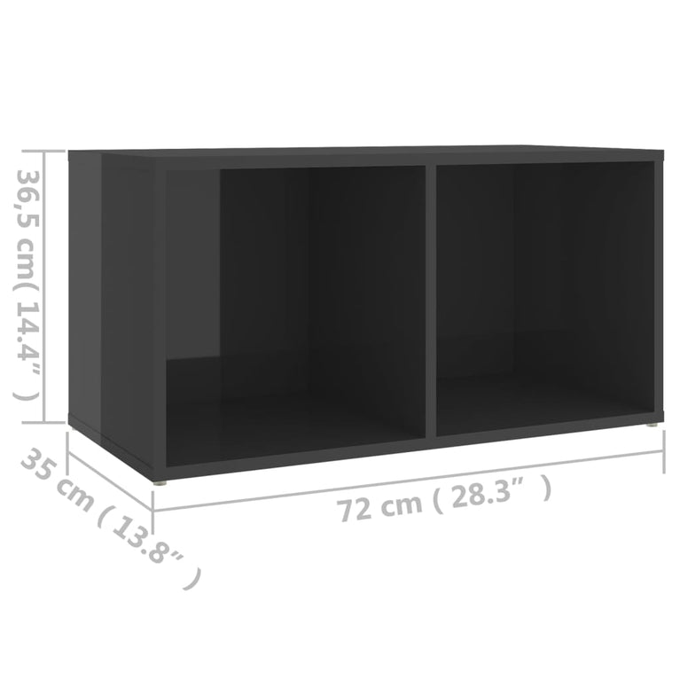 Tv-meubel 72x35x36,5 cm spaanplaat hoogglans grijs MeubelReus