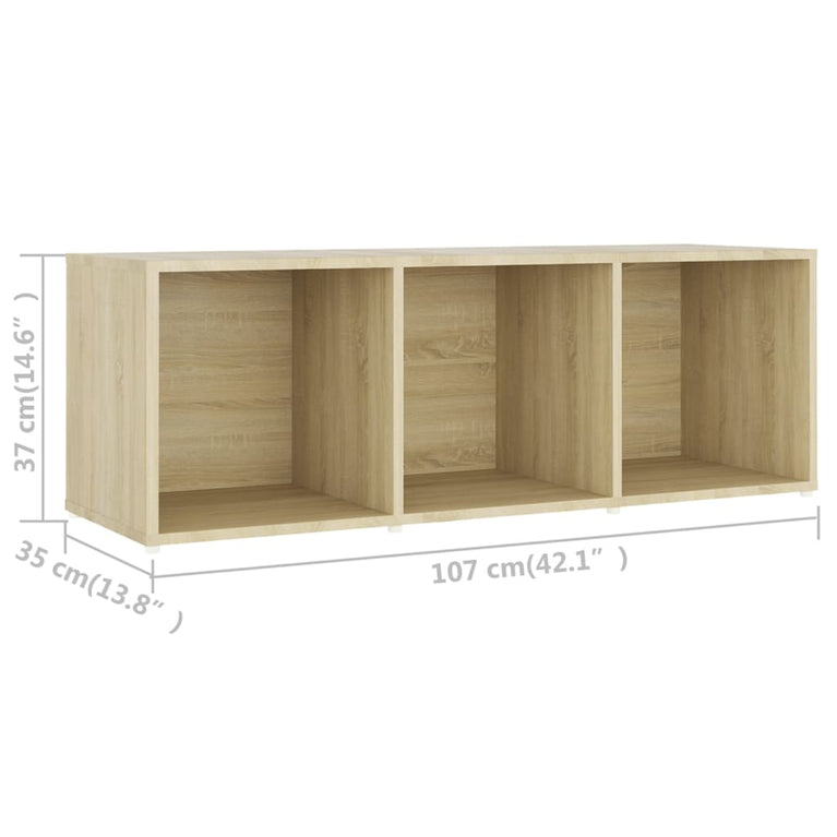 Tv-meubel 107x35x37 cm spaanplaat sonoma eikenkleurig