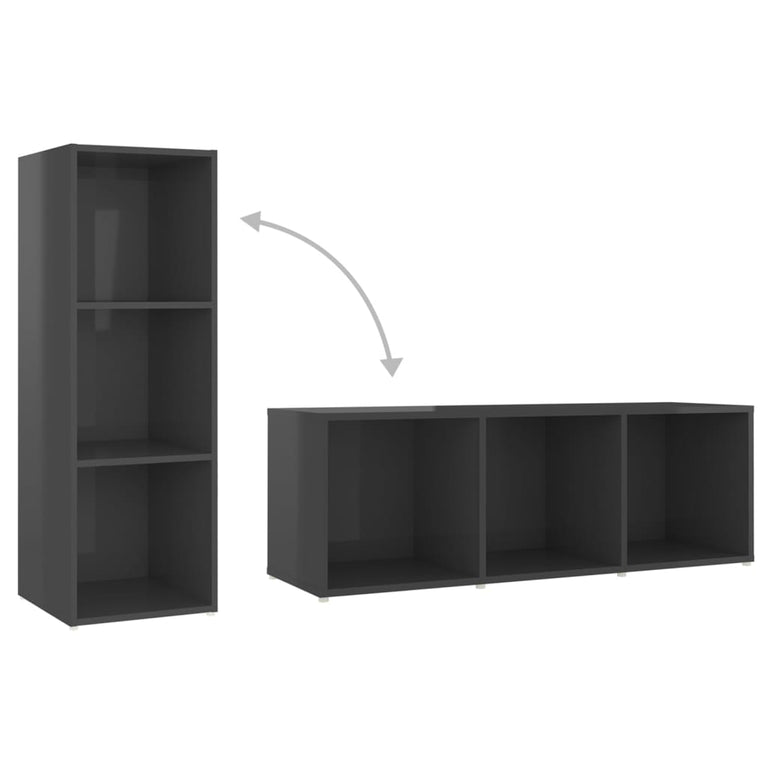 Tv-meubel 107x35x37 cm spaanplaat hoogglans grijs