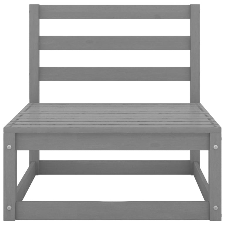 3-delige Loungeset met kussens massief grenenhout grijs MeubelReus