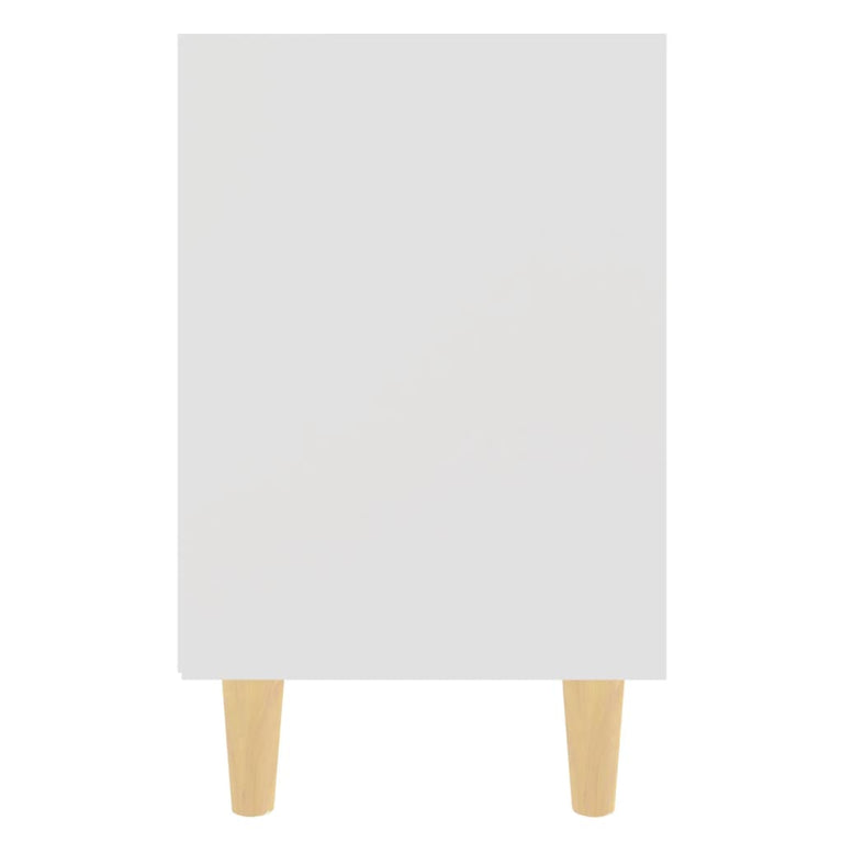 Nachtkastjes 2 st met massief houten poten 40x30x50 cm wit MeubelReus