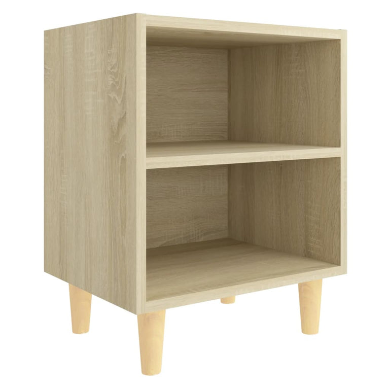 Nachtkastjes 2 st met houten poten 40x30x50 cm sonoma eiken MeubelReus