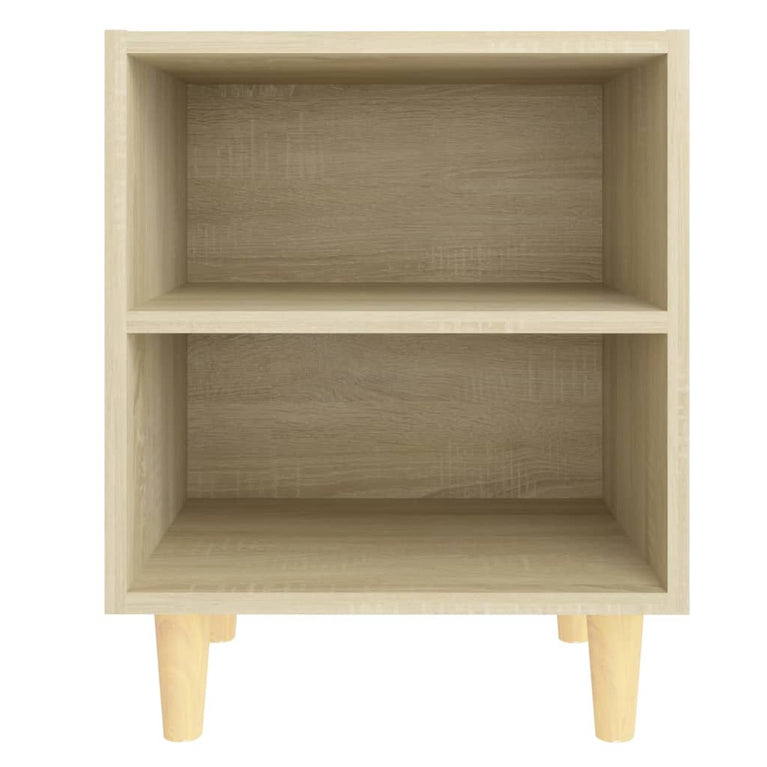 Nachtkastjes 2 st met houten poten 40x30x50 cm sonoma eiken MeubelReus