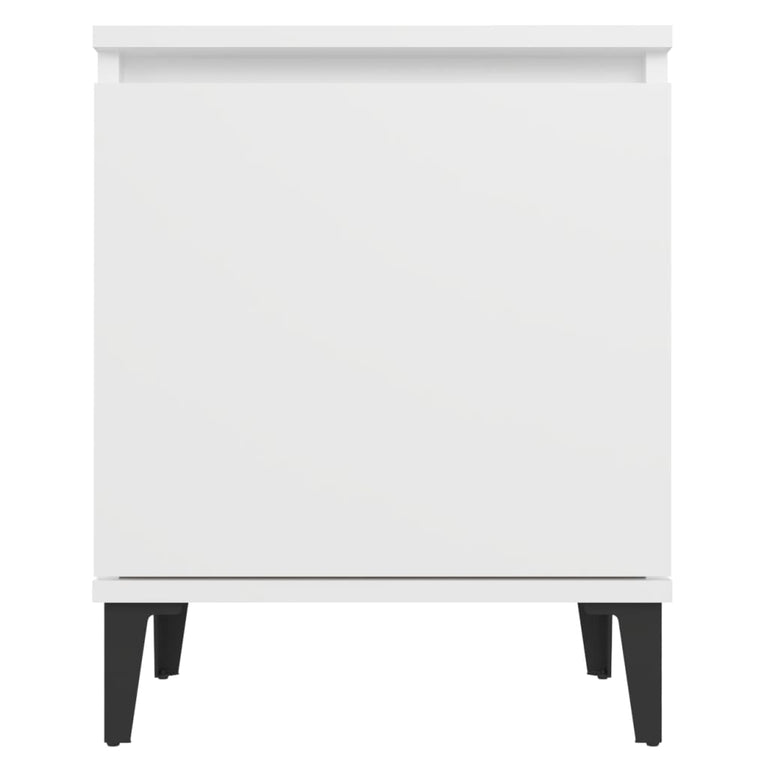 Nachtkastjes 2 st met metalen poten 40x30x50 cm wit MeubelReus