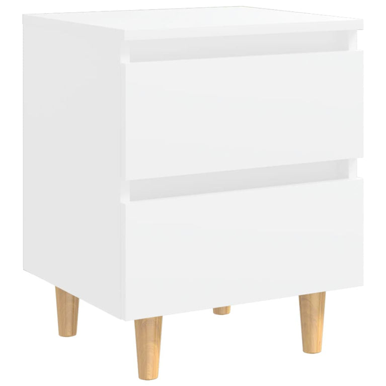 Nachtkastjes 2 st met grenenhouten poten 40x35x50 cm wit MeubelReus
