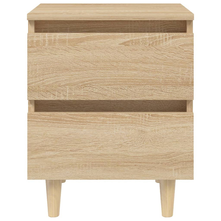Nachtkastjes 2 st met houten poten 40x35x50cm sonoma eikenkleur MeubelReus