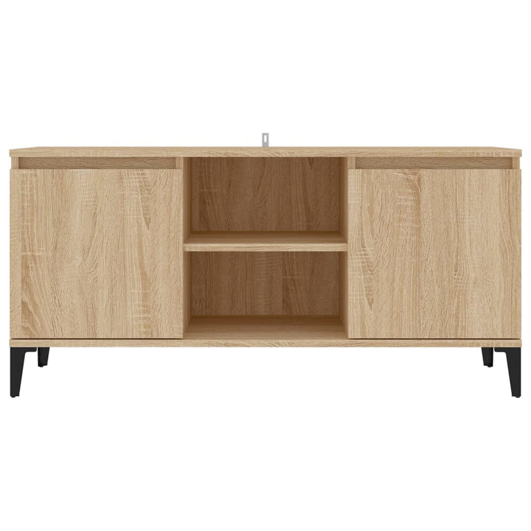 Tv-meubel met metalen poten 103,5x35x50 cm sonoma eikenkleurig MeubelReus