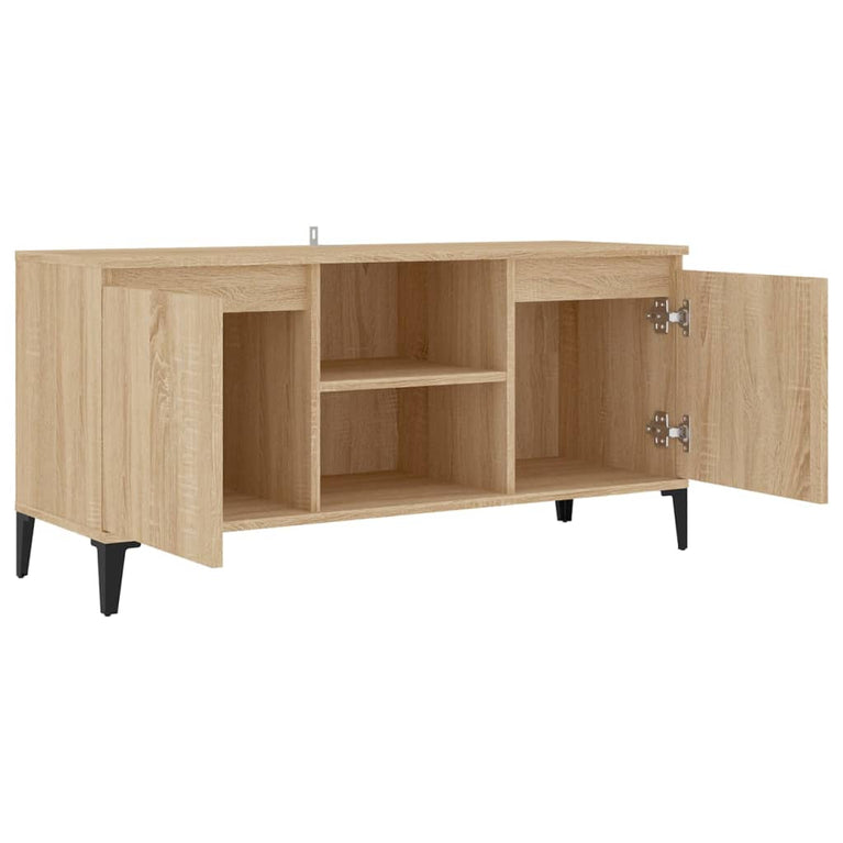 Tv-meubel met metalen poten 103,5x35x50 cm sonoma eikenkleurig MeubelReus