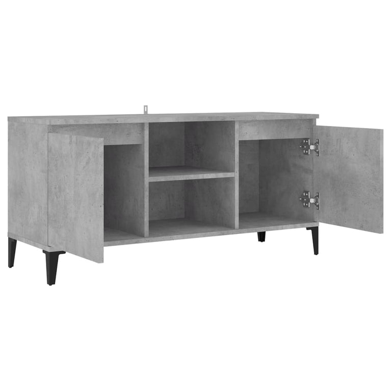 Tv-meubel met metalen poten 103,5x35x50 cm betongrijs MeubelReus