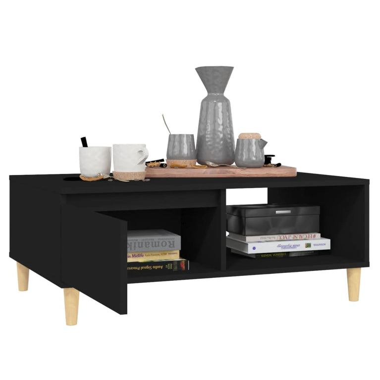 Salontafel 90x60x35 cm spaanplaat zwart MeubelReus