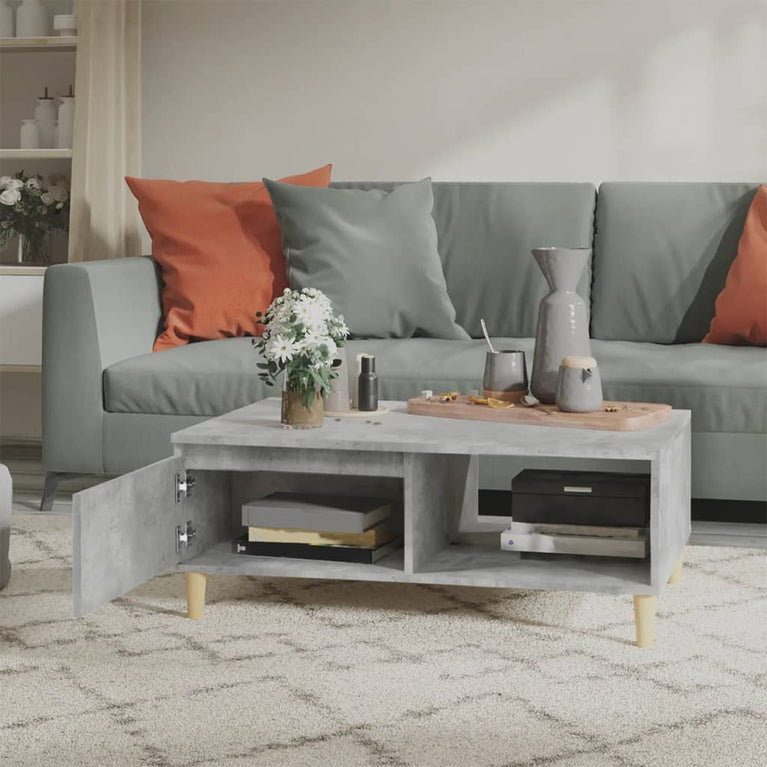 Salontafel 90x60x35 cm spaanplaat betongrijs MeubelReus