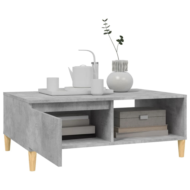Salontafel 90x60x35 cm spaanplaat betongrijs MeubelReus