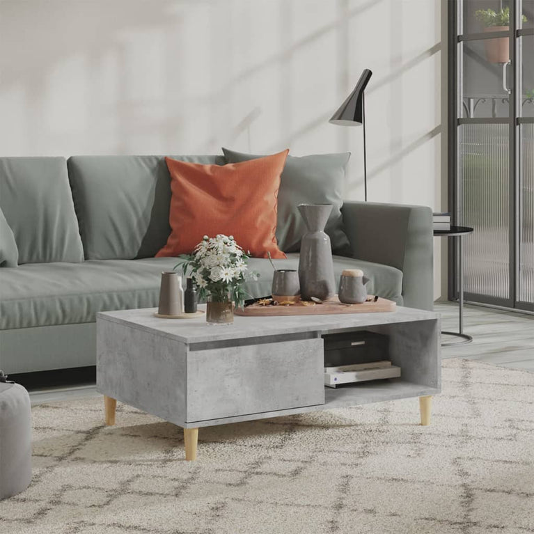 Salontafel 90x60x35 cm spaanplaat betongrijs MeubelReus