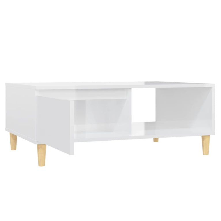 Salontafel 90x60x35 cm spaanplaat hoogglans wit MeubelReus