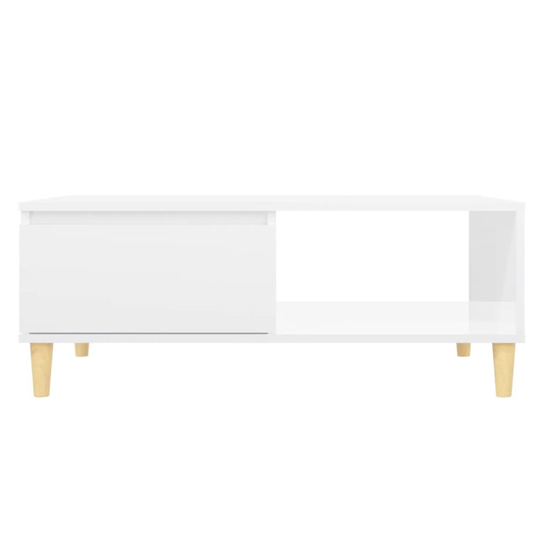 Salontafel 90x60x35 cm spaanplaat hoogglans wit MeubelReus