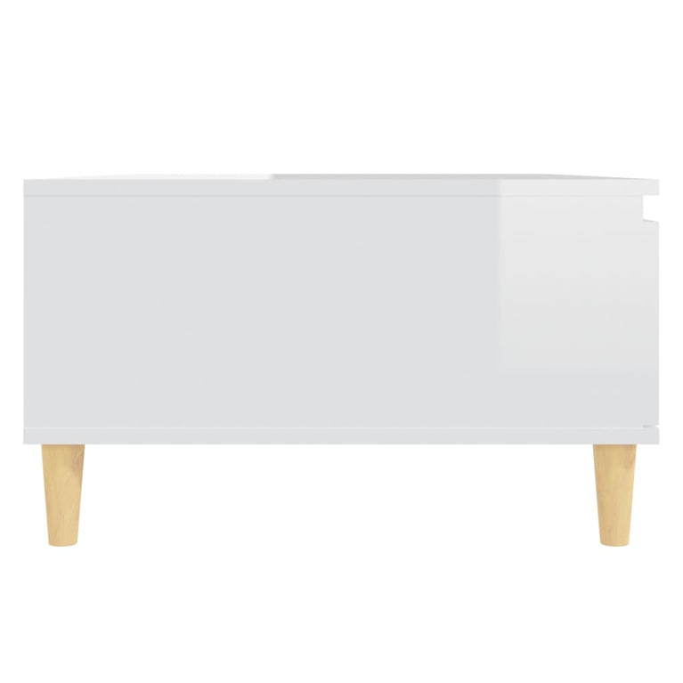 Salontafel 90x60x35 cm spaanplaat hoogglans wit MeubelReus