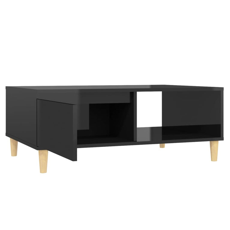 Salontafel 90x60x35 cm spaanplaat hoogglans zwart MeubelReus