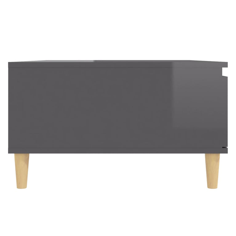 Salontafel 90x60x35 cm spaanplaat hoogglans grijs MeubelReus