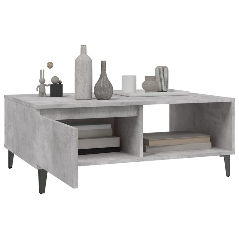 Salontafel 90x60x35 cm spaanplaat betongrijs MeubelReus