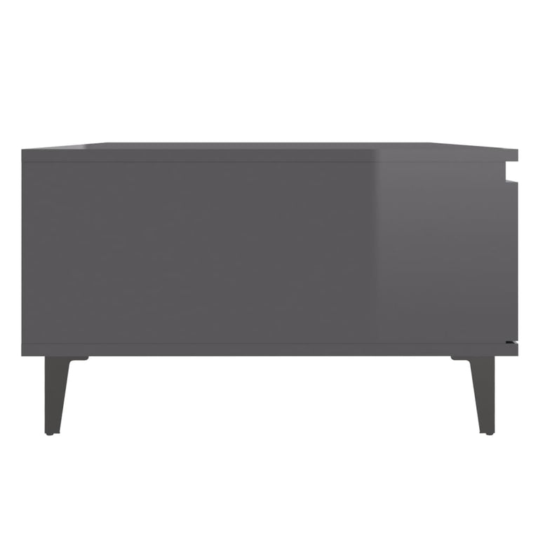 Salontafel 90x60x35 cm spaanplaat hoogglans grijs MeubelReus