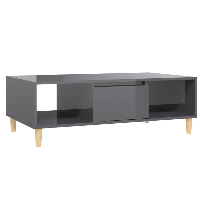 Salontafel 103,5x60x35 cm spaanplaat hoogglans grijs MeubelReus