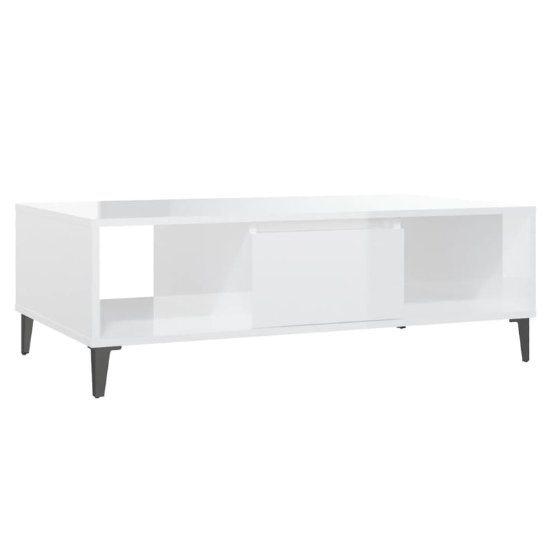 Salontafel 103,5x60x35 cm spaanplaat hoogglans wit MeubelReus