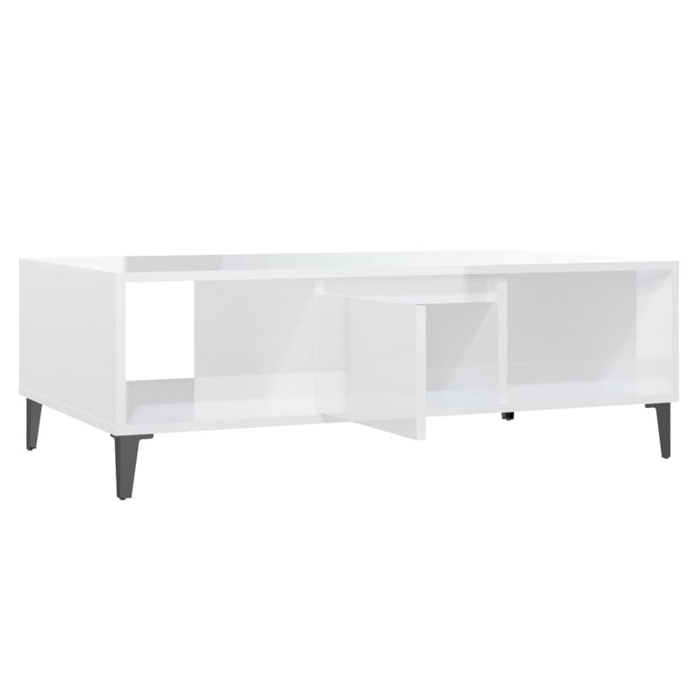 Salontafel 103,5x60x35 cm spaanplaat hoogglans wit MeubelReus