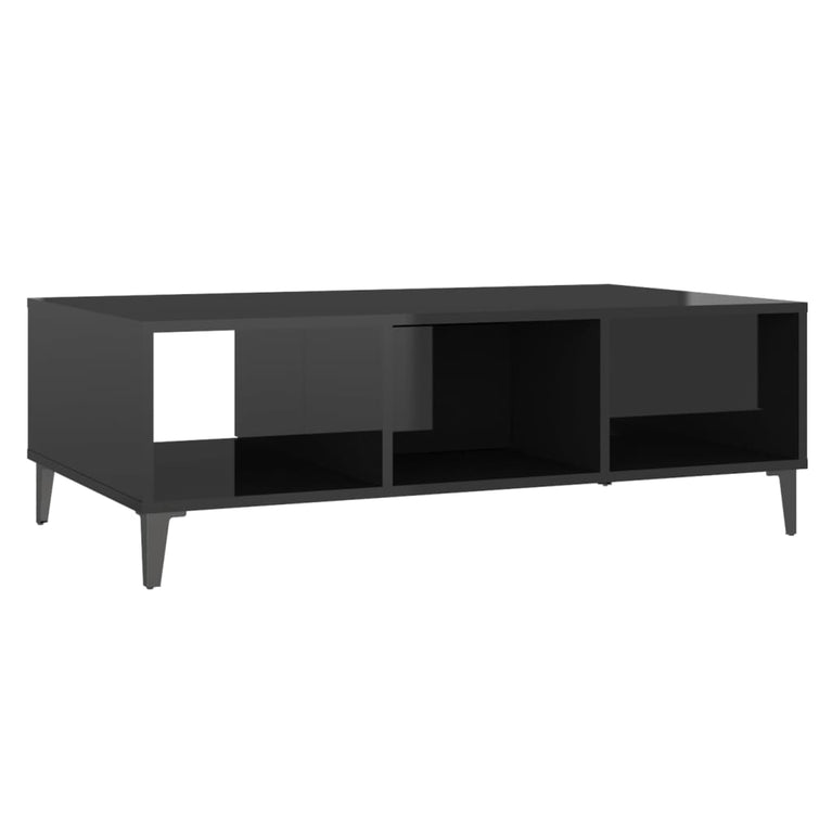 Salontafel 103,5x60x35 cm spaanplaat hoogglans zwart MeubelReus