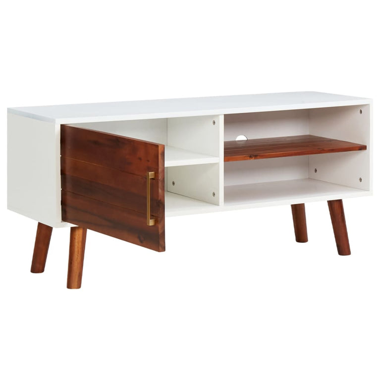 Tv-meubel 110x35x50 cm massief acaciahout en MDF MeubelReus