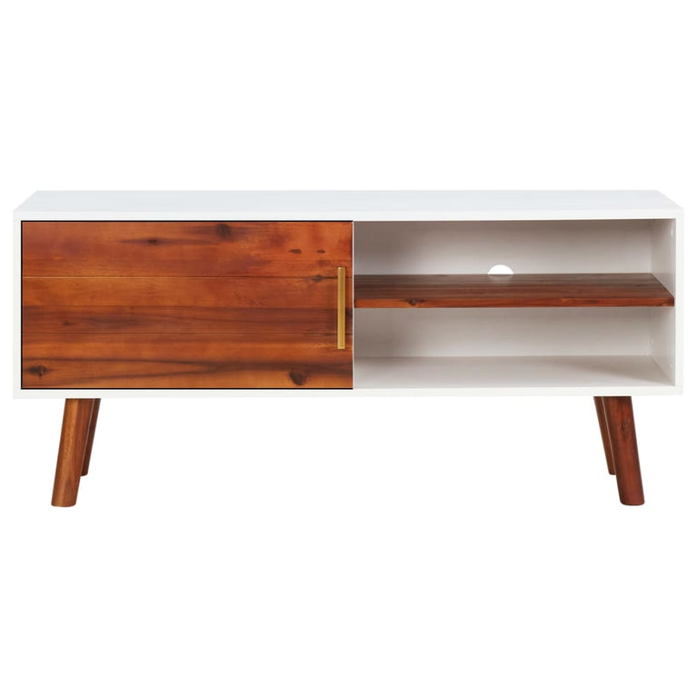 Tv-meubel 110x35x50 cm massief acaciahout en MDF MeubelReus