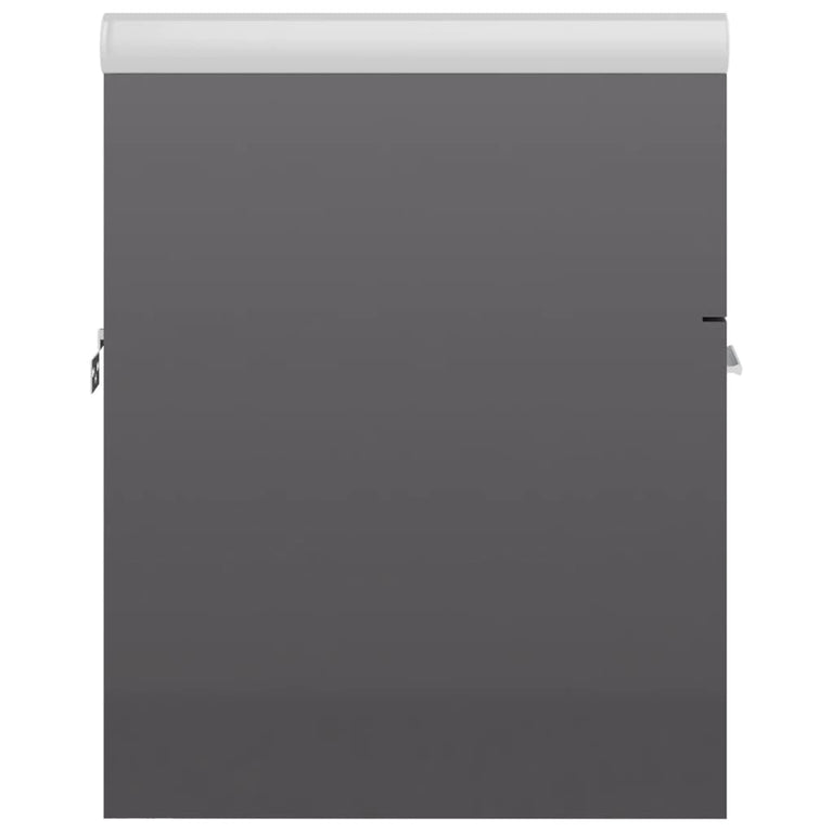 Wastafelkast met ingebouwde wastafel spaanplaat hoogglans grijs MeubelReus