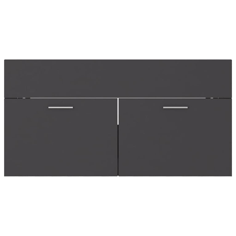 Wastafelkast met ingebouwde wastafel spaanplaat grijs