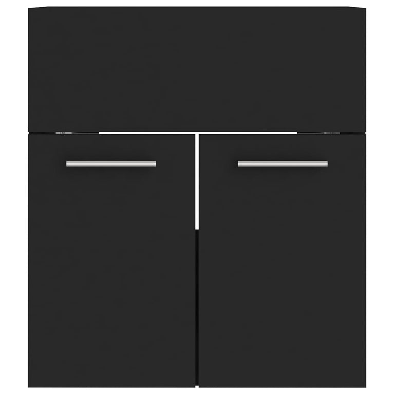 Wastafelkast met ingebouwde wastafel spaanplaat zwart MeubelReus