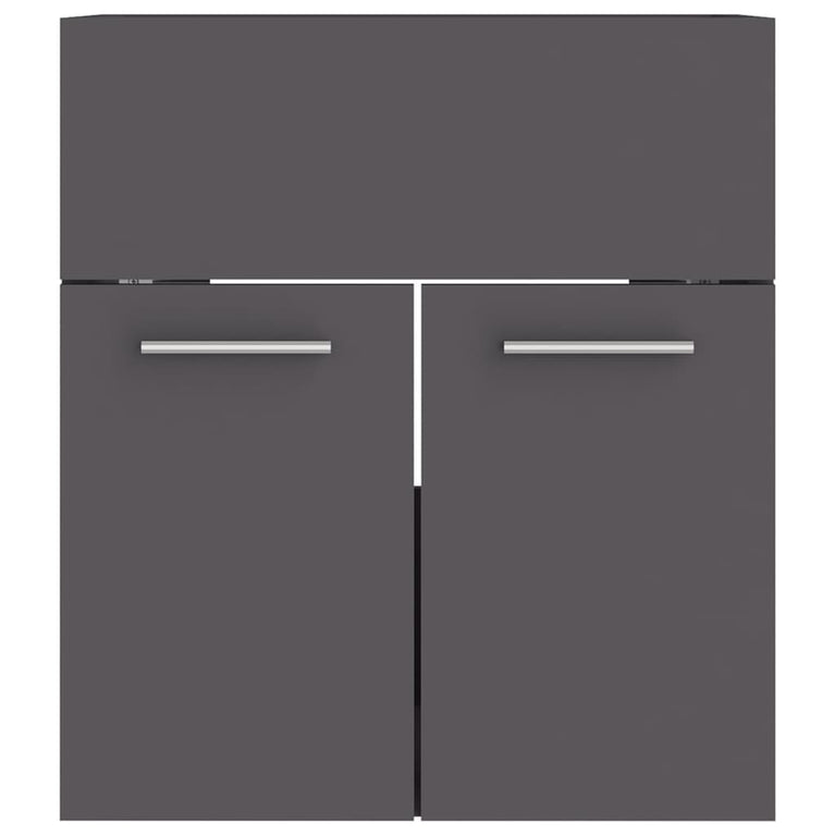 Wastafelkast met ingebouwde wastafel spaanplaat grijs MeubelReus