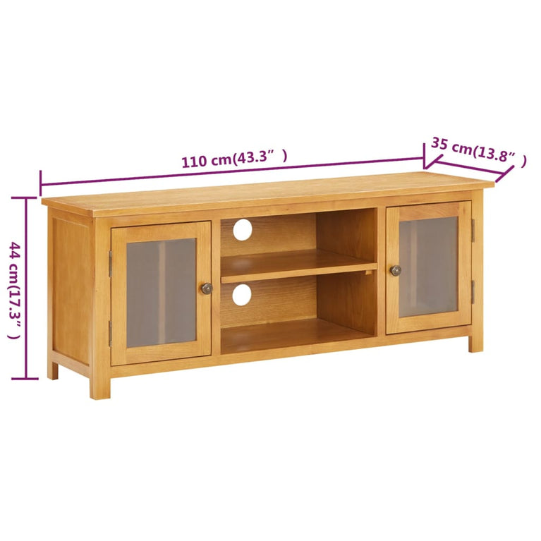Tv-meubel 110x35x44 cm massief eikenhout MeubelReus