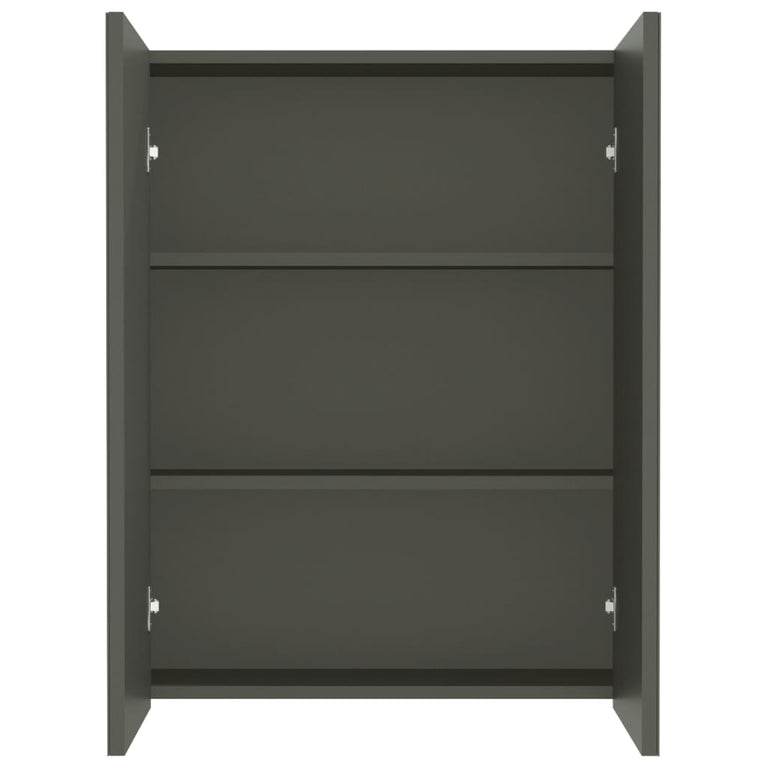 Badkamerkast met spiegel 60x15x75 cm MDF grijs MeubelReus