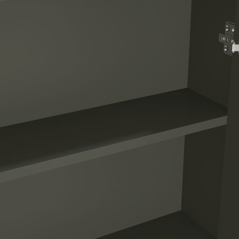 Badkamerkast met spiegel 60x15x75 cm MDF grijs MeubelReus