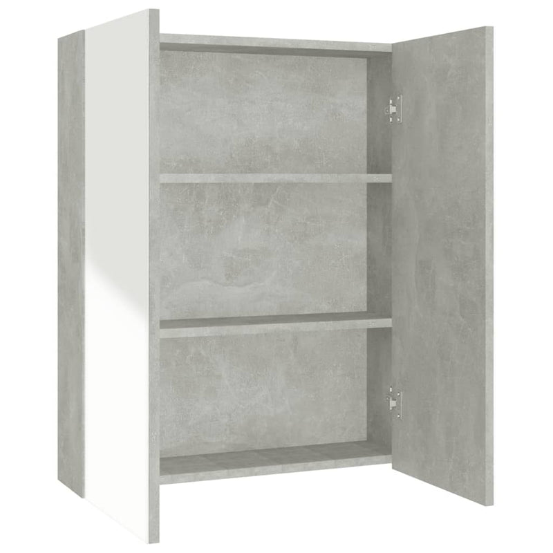 Badkamerkast met spiegel 60x15x75 cm MDF betongrijs MeubelReus