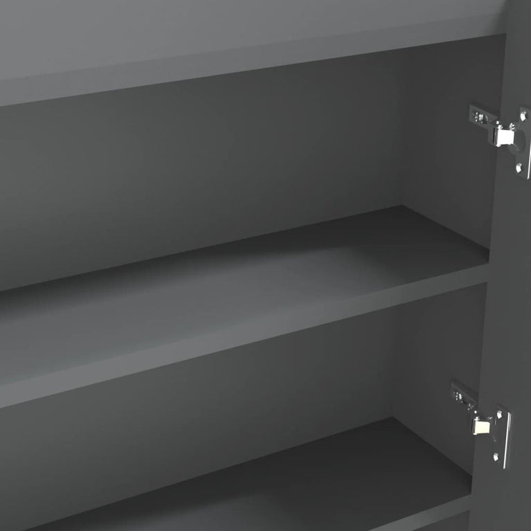 Badkamerkast met spiegel 80x15x60 cm MDF grijs MeubelReus